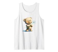 Cute Teddy Bear with Dandelion for a Whimsical Touch Tank Top