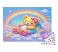 Cute Teddy Bear Year in Pictures 1000 Piece with High Definition Print Jigsaw Puzzles As An Ultra Difficult Puzzle for Travel Jigsaw Puzzle 52x38cm/1000pcs