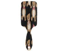 Cute Teddy Bears Black Air Cushion Massager Brush, Detangling Hair Brush, Anti Static Brush Hair, Modern Hairbrush