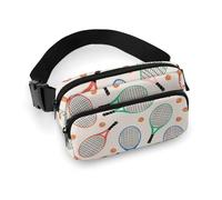 Cute Tennis Racket Fanny Packs Crossbody Bags for Women Men, Belt Bag Waist Packs for Workout Running Travel with Adjustable Strap