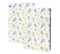 Cute Tennis Racket Print Compatible with ipad 9th/8th/7th Generation Case Cover, Tablet Cases Compatible with ipad Case 10.2 Inch, Auto Wake/Sleep, Folio Stand