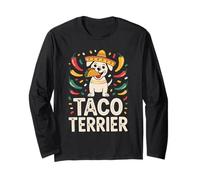 Cute Terrier Mexican Fiesta Taco Dog Humor Long Sleeve T-Shirt
