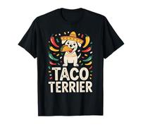 Cute Terrier Mexican Fiesta Taco Dog Humor T-Shirt