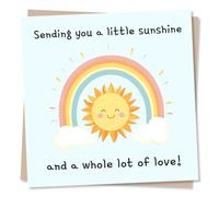 Cute Thank You Card for a Loved One - Sun, Rainbow, Sunshine, Love - For a Friend, Relative