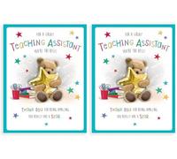 Cute Thank You Card Thank You Teaching Assistant - 8 x 6 inches - Regal Publishing (Pack of 2)