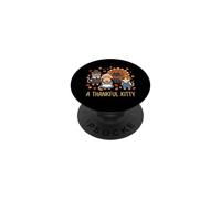 Cute Thankful Kitty Thanksgiving Cats PopSockets Adhesive PopGrip