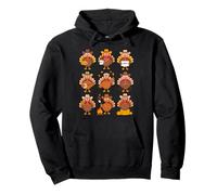Cute Thanksgiving Pilgrim Turkey Cartoon Pullover Hoodie
