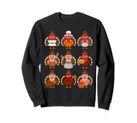 Cute Thanksgiving Pilgrim Turkey Cartoon Sweatshirt