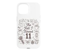 Cute The Fall I Turned 11 Cozy Autumn Birthday Party Case for iPhone 15