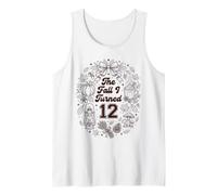 Cute The Fall I Turned 12 Cozy Autumn Birthday Party Tank Top