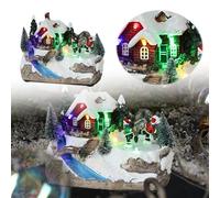 Cute Things for Bedroom Rotating Xmas DollWith Glowing Light and Music Desktop Ornament Decorative Holiday Village Scene for Festive Atmosphere Suitable Xmas Features: