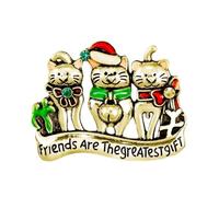 Cute Three Little Kittens Brooch - Crystal Enamel Lapel Pin for cats Lovers - Great Festival Gift for Women, Men, and Kids(Gold)