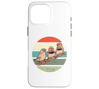 Cute Three Zebra Finches On A Branch Pet Birds Bird Lovers Case for iPhone 16 Pro Max