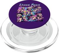 Cute Tibet Lhasa Apso Dog 80s Heavy Metal Rock Music Style PopSockets PopGrip for MagSafe