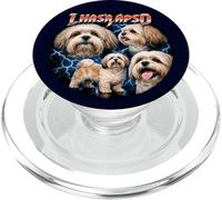 Cute Tibet Lhasa Apso Dog 80s Heavy Metal Rock Music Style PopSockets PopGrip for MagSafe