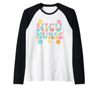 Cute Tie Dye NICU Nurse Neonatal Baby Nursing Raglan Baseball Tee