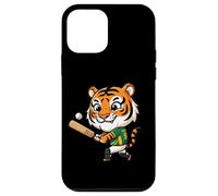 Cute Tiger 9 Cricket Player Cartoon Mascot Case for iPhone 12 mini