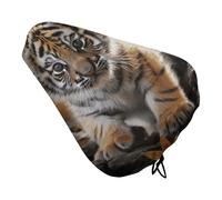 Cute Tiger Bike Seat Cover Waterproof Oxford Fabric, Universal Adjustable Bicycle Saddle Cover with Drawstring Easy Install Protective Rain Dust Covers for Women Men