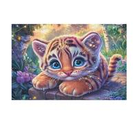 Cute Tiger Cub 1000 Piece Count Premium Jigsaw Puzzle Teen Fans 14-18 Yrs Ultra Difficult Leisure Adventure Valentines Eco Friendly Creativity & Gift Giving 1000 PCS