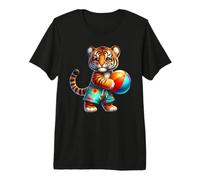 Cute Tiger Cub Beach Ball Summer Vacation Premium T-Shirt