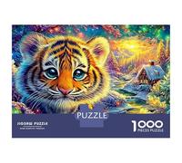 Cute Tiger Cub in A Winter Forest 1000-Piece Jigsaw Puzzle The Forest King Brain Training for Adults & Kids 52x38cm/1000pcs
