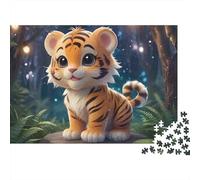 Cute Tiger Cub Jigsaw Puzzle Animal 1000 Pieces Eco-friendly Paper Extra-thick for Kids Beginners Educational Gift 70x50cm/1000pcs