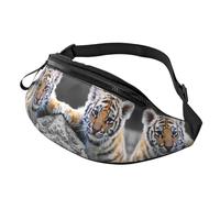 Cute Tiger Cub Waist Bag Bumbags for Men Women, Print Polyester Waist Pack for Travel Walking Sport with Adjustable Strap