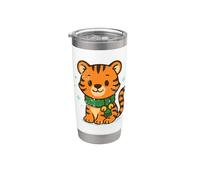 Cute Tiger Cub Winter with Scarf Stainless Steel Insulated Tumbler