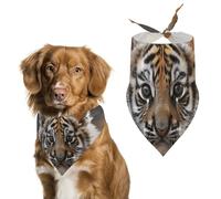 Cute Tiger Dog Bandanas for Feeding Grooming, Triangle Pet Bibs for Cats & Dogs Washable Fashion Pets Scarf for Party Travel 27.6 X 11.8 Inch