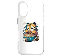 Cute Tiger Eating Ramen Noodles Anime Case for iPhone 17