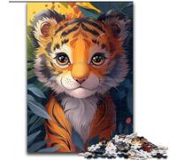 Cute Tiger Jigsaw Puzzles for Adults Teenagers Jigsaws Puzzle, Challenging Game Toys Every Piece Is Unique - Challenging Family Fun Game (26x38cm)