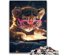 Cute Tiger Jigsaw Puzzles for Adults Teenagers Jigsaws Puzzle,Toys Educational Games Stress Relieving Wishlist with Santa Claus (38x26cm)