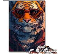 Cute Tiger Jigsaw Puzzles for Teenagers 1000 Pieces, Family Entertainment Toys Is Ideal As A Gift for The Whole Family (26x38cm)