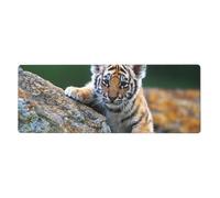 Cute Tiger,Mouse Pad Large Desk Pad Computer Keyboard Mouse Mat With Non Slip Rubber Base 30 x 80 cm