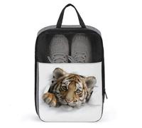 Cute Tiger Peeking Out of A Hole Shoe Bag for Travel Daily Use Anti-dust Storage Carrier Golf Shoe Pouch