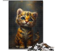 Cute Tiger Puzzles for Adults Teens 1000 Pieces, for 14+ Train Your Brain And Your Hands Christmas Game Gifts (26x38cm)