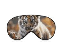 Cute Tiger Sleep Mask for Women Men Side Sleeper Eye Cover with Adjustable Strap Soft Breathable Blackout Mask Slip-Free Deep Sleeping Travel Essentials
