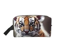 Cute Tiger Water-Resistant Travel Toiletry Organizer Bag, Large Capacity Portable Cosmetic Storage for Gym/Daily Essentials