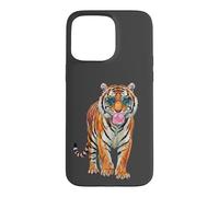 Cute Tiger With Bubble Gum Heart Glasses Sassy Animal Art Case for iPhone 15 Pro Max