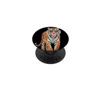Cute Tiger With Bubble Gum Heart Glasses Sassy Animal Art PopSockets Adhesive PopGrip