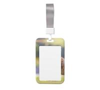Cute Tigers Print Id Badge Holder Sliding Card Holder Vertical Card Protector Cover Case Teacher Lanyard for Office Women Men