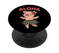 Cute Tiki Hula Dancing Pig Luau PopSockets Adhesive PopGrip
