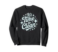 Cute TIME TO CLEAN Dusting Lady Tidy Up Squad Sweep Sweatshirt