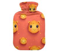 Cute Tiny Camel Face Hot Water Bottles with Soft Cover, 1L Hotwater Bag for Hand Feet Warmer