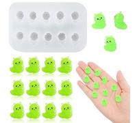 Cute Tiny Caterpillar Resin Silicone Mold Micro Dollhouse Insect Epoxy Casting Mold for DIY Resin Art Fairy Garden Miniatures Landscape Crafts Decor(10-Cavity)
