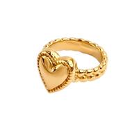 Cute Tiny Heart Rings For Women Dainty Engagement Promise Love Finger Bands Knuckle Thumb Statement Stacking Rings Fashion Comfort Fit Valentine's Day Anniversar Minimalist Jewelry Gifts For Her, 7 UK