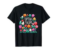 Cute Tiptoe Through The Tulips Floral Garden Lover T-Shirt