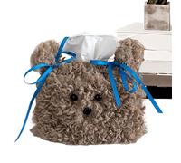 Cute Tissue Box Cover Soft | Dog Shape for Home Decor, Desk Decoration, Living Room, Bedroom, Bathroom, Nursery, Office, Laundry, Entryway, Shelf, Table,