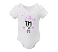 Cute Titi Baby Clothes - My Titi Loves Me - Babygrow Rompers For Babies White-style 3months