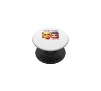 Cute Toast Jam Apple Sweet Couple Design PopSockets Adhesive PopGrip